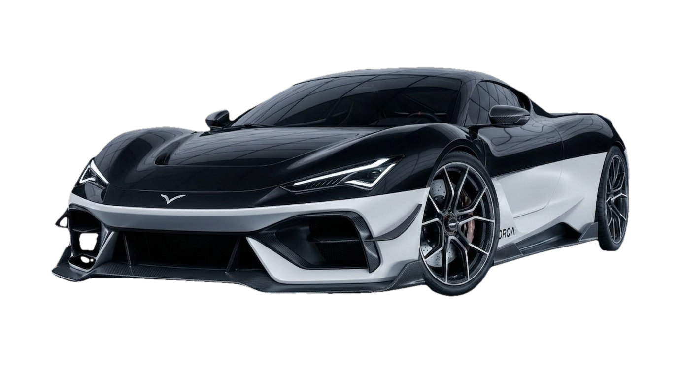 ORQA hypercar — front three-quarter